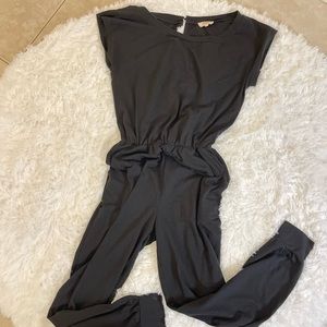 Casual Black Off the Shoulder Jumpsuit with Pockets